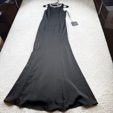 IEENA for Mac Duggal Dress 4 Black Embellished Neckline Sleeveless Gown Formal