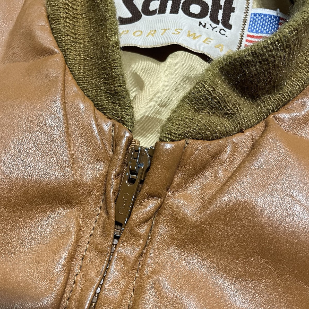 Vintage 80s Schott Made In USA Brown Leather Bomber Jacket Vintage 80s Schott Made In USA Brown Leather Bomber Jacket