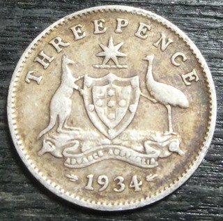 Australien 3 Pence 1934 1 41g 925er Silber
