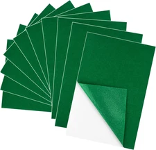 10PCS Green Self Adhesive Felt Fabric Sheets Sticky Felt Sheets for Craft Suppli