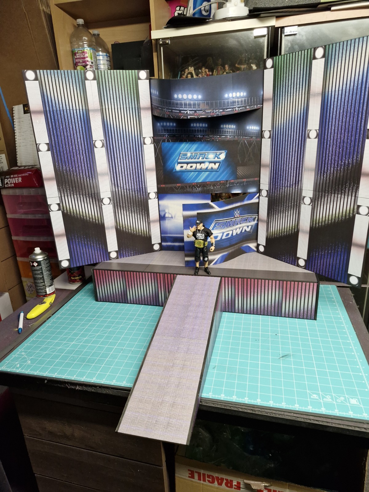 Wwe Custom Made Smackdown Stage 2015 For Wrestling Figures