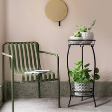 Plant Stand Indoor Outdoor 2 Tier 27 Tall Metal Potted Holder Rack Flower Pot US
