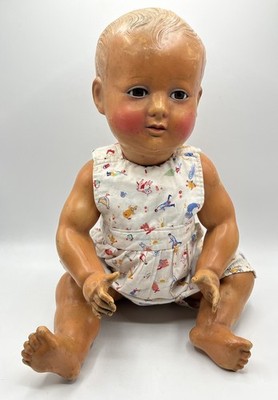 Schöne große Badepuppe Zelluloid 55 cm - PETITCOLLIN 605 - 1930er Jahre