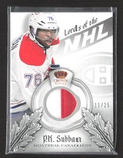 2014 Panini Crown Royale Lords of the NHL P.K. Subban #L-PKS Prime 11/25 Patch