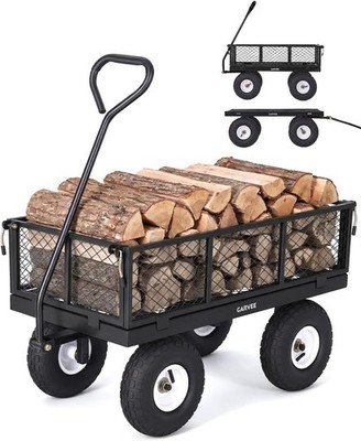 400 lbs Heavy Duty Steel Garden Cart All Terrain Utility Wagon Yard Lawn Trolley