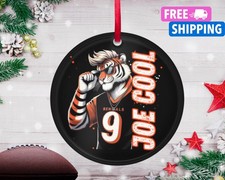 Burrow Christmas Ornament Bengals Fan Cincinnati Football XMAS Ornament Joe Cool