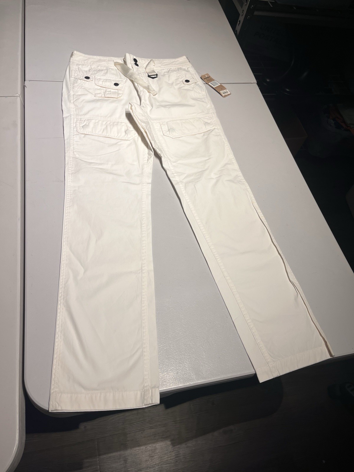 Women's 4 Cream Polo Cargo Y2k Cargo Pockets 30x31.5