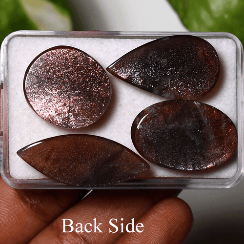 Nebula Spark ~ Lote de 4 piedras preciosas cabujón de 20 mm-30 mm de piedra solar púrpura natural nebulosa - Imagen 10 de 12