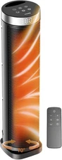 Space Heater for Indoor Use with Remote - 70° Oscillating Tower Black 