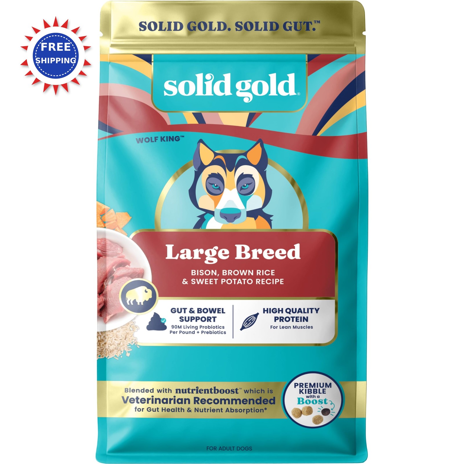 Large Dogs High Protein Whole Grain Kibble Bison