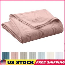 100 Cotton Blanket All Season Soft Breathable Herringbone Design Cozy Throw Gift