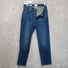 Universal Thread 80s Slim Jeans Womens 10 Blue Med Wash Mid Rise Raw Hem 28x28