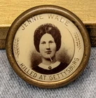 Antique Jennie Wade Gettysburg Civil War Casualty Early Souvenir Pinback C. 1900