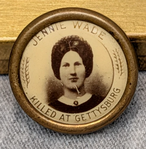 Antique Jennie Wade Gettysburg Civil War Casualty Early Souvenir Pinback C. 1900