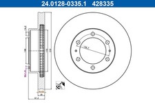2x Bremsscheibe ATE 24.0128-0335.1 für TOYOTA HILUX 7 Pick up 8 FORTUNER FJ 4WD