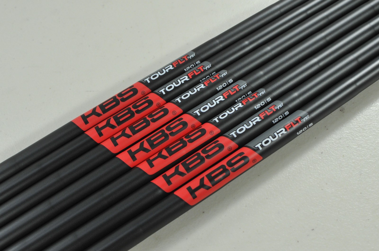 NEW KBS Tour FLT Black 120G Stiff 4-PW Iron Shaft Set Steel Taper .355 208852