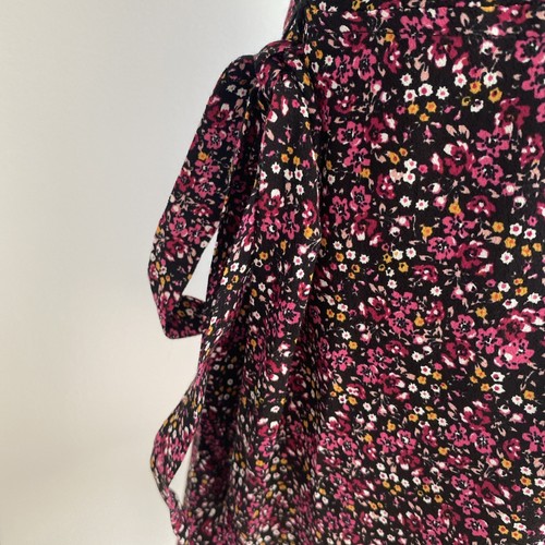 Sportsgirl Dress Size 14 Purple Floral Wrap V-Neck Short Sleeve Frill Hi Lo Hem - Picture 5 of 11