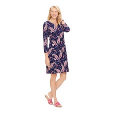 Talbots Womens Colorful Paisley Print Cotton Shift Dress Size XL