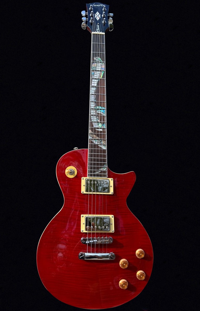 Firefly FFSPS LP Style Electric Guitar Transparent Red Snake Inlay