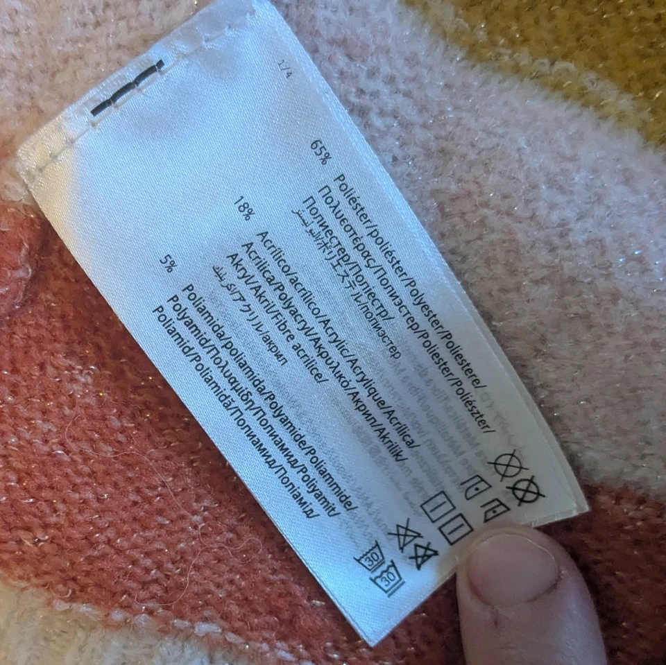 Vestido suéter manga longa listrado ondulado feminino Mayoral outono 24 meses - Imagem 4 de 4