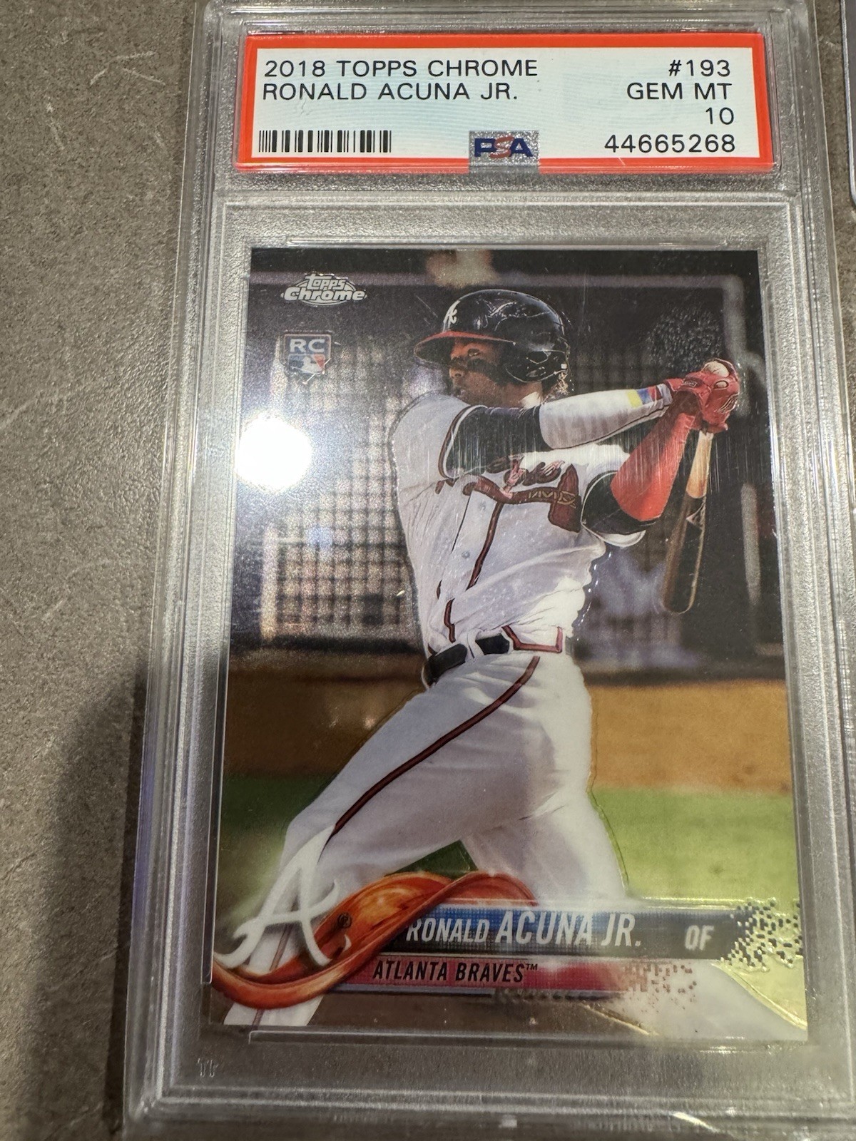 2018 Topps Chrome Ronald Acuna Jr. #193 RC Rookie PSA 10 GEM MINT Braves view 1