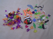 Halloween Treats Erasers Rings Animals Spiders Snacks Toy Lot Rings