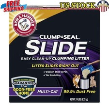 14lb Slide Cat Litter Box Easy Clean Odor Control Scoopable Non-Stop Action New