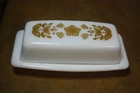 Nice Vintage Pyrex Golden Butterfly Butter Dish w/ Lid # 72-B