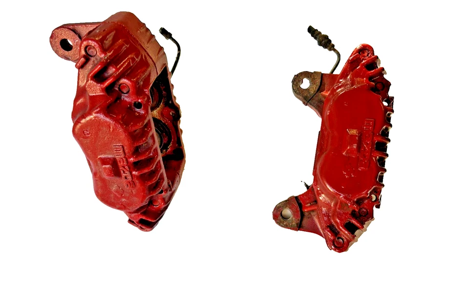 86-91 MAZDA RX7 FC3S SET OF 2 FRONT LEFT & RIGHT 4 PISTON BRAKE CALIPER OEM Foto 3 de 4