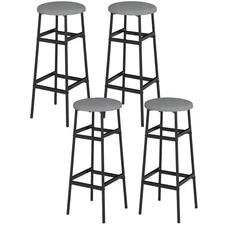 Bar Stools Set of 4 with Sturdy Metal Frame and Footrest for Kitchen Island