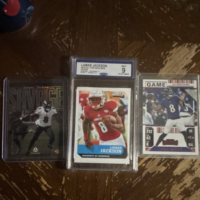 Lamar Jackson Rookie Card Lot graded (3) Ravens