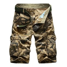 Men Cargo Combat Shorts Multi Pocket Casual Work Outdoors Cotton Tactical Shorts