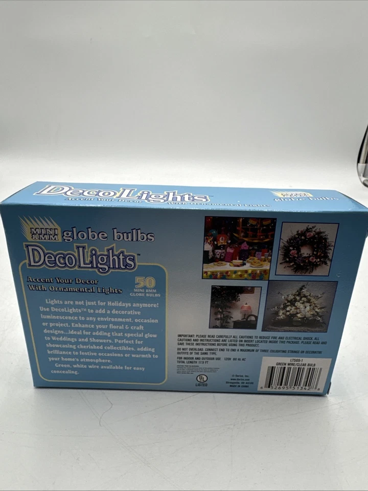 50 Bombillas Mini Globo Alambre Verde RGB DecoLights Darice Inc. Nuevas 8mm Transparentes Foto 2 de 4