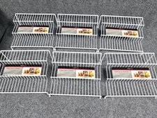 True Living 3 Step Pantry Organizer Rack Kitchen Spice Shelf Set of 6 White Wire