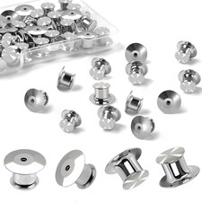 50PCS Metal Pin Backs, Locking Pin Back Fasteners for Badges, Lapel Pins  Craft