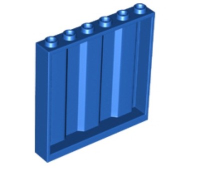 6x Lego Panel 1 x 6 x 5 with Corrugated Profile, blau (23405) (Containerwand)