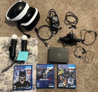 Sony PlayStation VR Headset Bundle with Move Controllers; TESTED ; READ DESC.