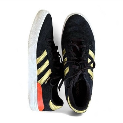 adidas Busenitz Men s Lace-Up Round Toe Solid Black/Gold/Orange White Logo