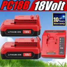 2Pack 18 Volt Lithium Battery /Charger for Porter Cable 18V PC18BLX PC18BL Tool