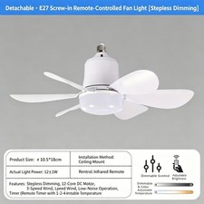 40W LED Ceiling Fans with Lights Dimmable E27 room Living Room Fans Lamp Modern