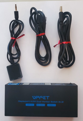 VPFET DisplayPort KVM Switch VP-SW273, Dual Monitor, 4K 144Hz, See Description
