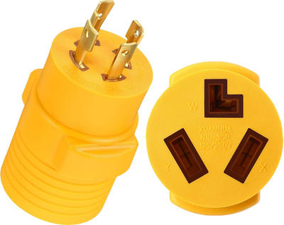 #ad 30Amp Generator to Dryer Adapter Compatible with NEMA L14 30P to 10 30R 4 Prong $32.29