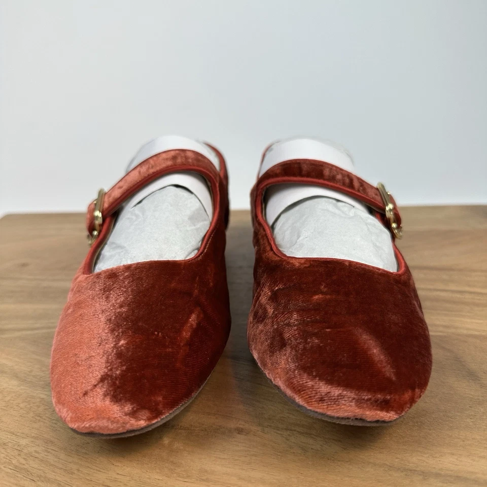 Nuevos Zapatos Mary Jane Big Kids Sam Edelman Michaela Canyon Naranja Terciopelo Talla 3 Y Foto 2 de 4