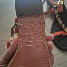 Barbara Women's Sandals - Orange  Animal Pattern Design