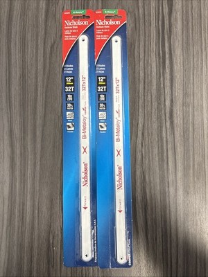NICHOLSON 62839 Hacksaw Blades Bi-Metaloy 32Tx12'' 2 pack