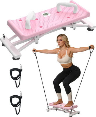 Adult Balance Board with Resistance Bands & LCD Monitor for Full Body Workout