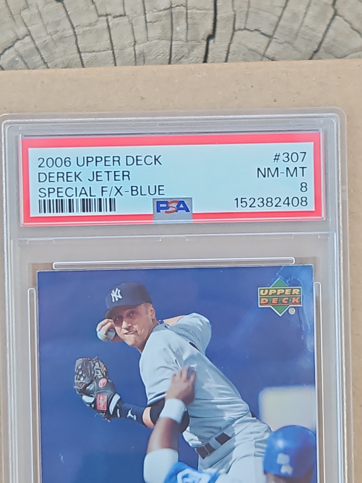 2006 UD SPECIAL F/X BLUE #307 DEREK JETER PSA 8 view 3