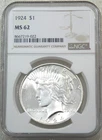 1924 Peace Silver Dollar NGC MS62 Frosty White Just Graded New Holder PQ #P284A