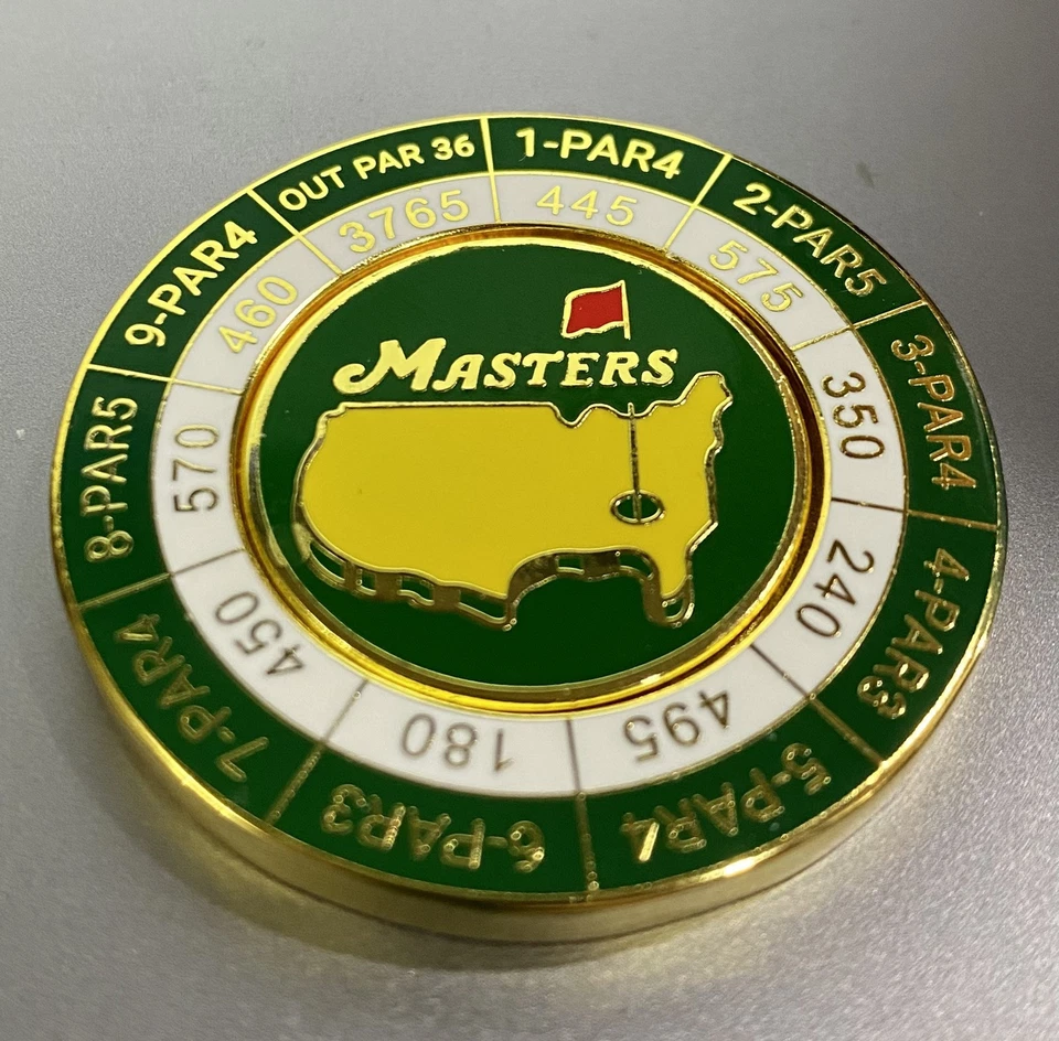 Moneda Torneo de Golf The Masters con Marcador de Pelota y Yardas Nacionales Augusta Foto 2 de 4