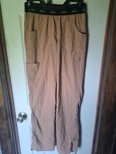 Koi Lite Women's Khaki Scrubs Cargo Jogger Pants Drawstring Ankle Size M 15